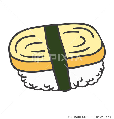 Sushi Rolls or Maki Sushi with egg. Japanese food. Sushi Rolls or Maki Sushi with egg. Japanese food. 104059564