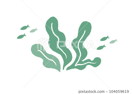Underwater fish and seaweed illustration Underwater fish and seaweed illustration 104059619