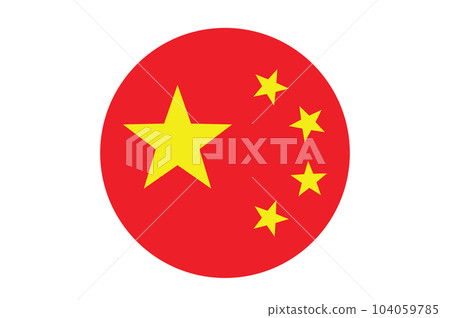 Flag of China round icon, banner vector illustration. 104059785