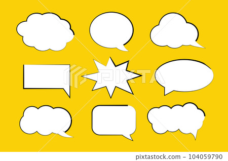 Set of callout, speech bubbles, chats, elements icons, vector illustration. Set of callout, speech bubbles, chats, elements icons, vector illustration. 104059790