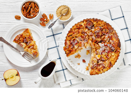 Cinnamon Apple French Toast Bake, top view 104060148