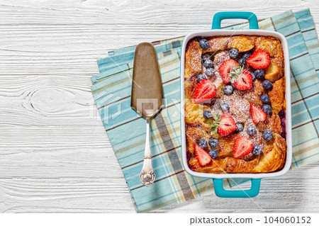 Sweet Croissant Casserole with Berries in dish 104060152