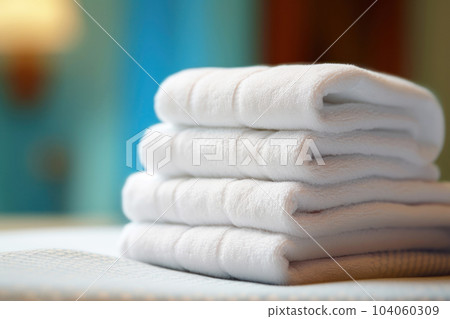 clean white towels on the table 104060309