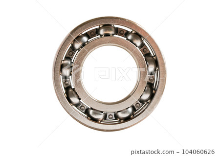 Bearing isolated on white background with clipping path, mechanical engine component. Bearing isolated on white background with clipping path, mechanical engine component. 104060626