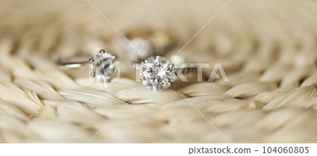 Jewelry diamond wedding rings close up 104060805