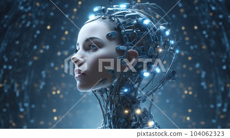 The Female Ai robot Artificial Intelligence concept 104062323