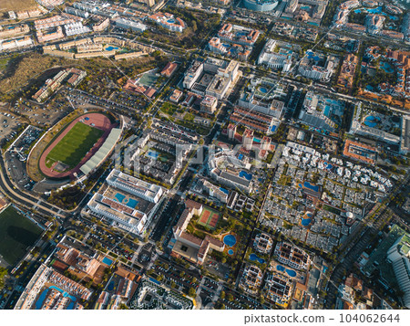 luxury district with hotels and resorts with swimming pools and villas, Tenerife luxury district with hotels and resorts with swimming pools and villas, Tenerife 104062644