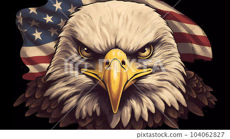 USA Flag with American Eagle 104062827