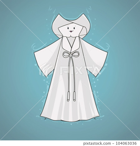 Cartoon baptismal robe with symbolic significance and usage in Christian baptism Cartoon baptismal robe with symbolic significance and usage in Christian baptism 104063036