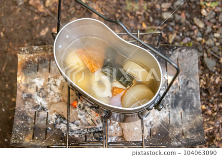 Cooking Japanese food outdoors Cooking Japanese food outdoors 104063090