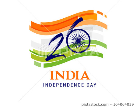 India Independence day, banner, poster and greeting card. 76 Year Anniversary Independence Day Logo India Independence day, banner, poster and greeting card. 76 Year Anniversary Independence Day Logo 104064039