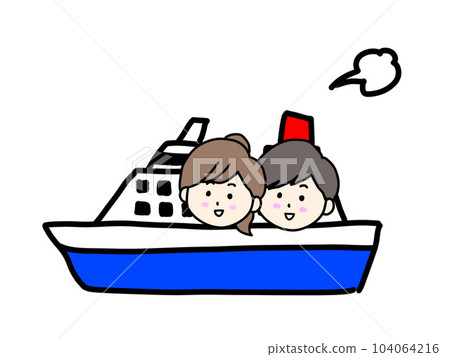 Men and women on a passenger ship 104064216