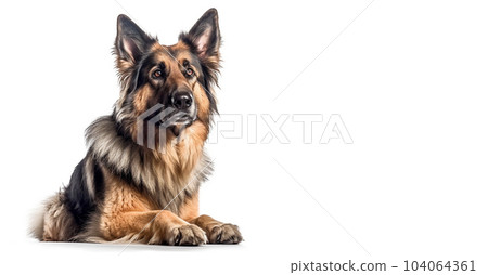 Portrait of a cute dog, isolated on a white background, animal welfare, concept for a veterinary clinic 104064361