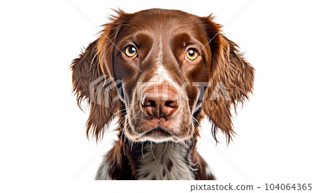 Portrait of a cute dog, isolated on a white background, animal welfare, concept for a veterinary clinic 104064365