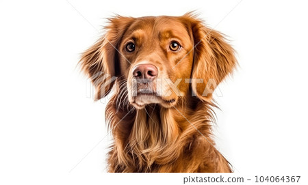 Portrait of a cute dog, isolated on a white background, animal welfare, concept for a veterinary clinic 104064367
