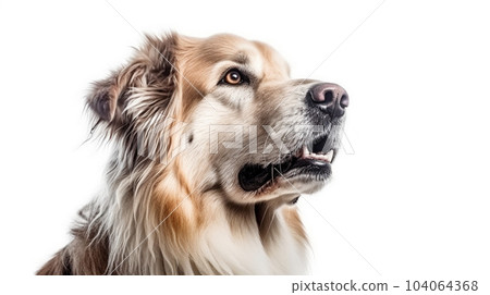 Portrait of a cute dog, isolated on a white background, animal welfare, concept for a veterinary clinic 104064368