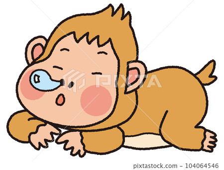 猴子在悠閒地睡覺 猴子在悠閒地睡覺 104064546