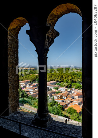 Spectacular Ancient Fortress Of Medieval City Carcassonne In Occitania, France Spectacular Ancient Fortress Of Medieval City Carcassonne In Occitania, France 104065297