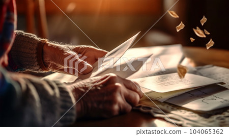 Elderly man's hands, concept of longevity, poverty and memories, for postcards and magazine articles Elderly man's hands, concept of longevity, poverty and memories, for postcards and magazine articles 104065362