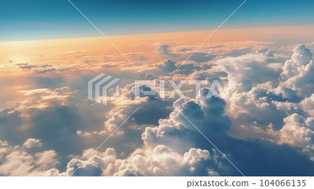 從飛機上看到的雲海,天空中的雲彩,天空中的夕陽 從飛機上看到的雲海,天空中的雲彩,天空中的夕陽 104066135