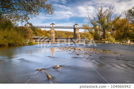 Weir, Ruhr river, Wickede, Germany Weir, Ruhr river, Wickede, Germany 104066942