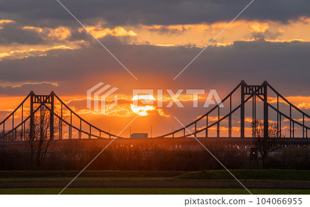 Krefeld Uerdingen Bridge, North Rhine Westphalia, Germany 104066955