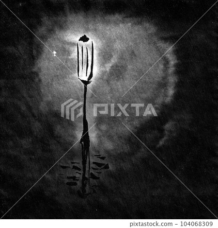 有桌子的小鎮的風景圖(水墨手繪圖) 有桌子的小鎮的風景圖(水墨手繪圖) 104068309