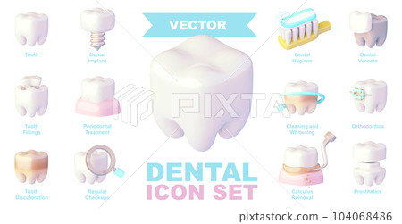 Vector dental care icon set 104068486