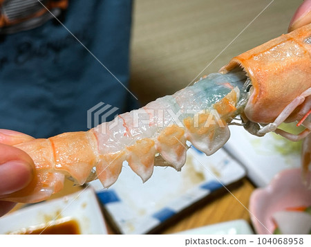 在西伊豆的賓館吃到的大蝦生魚片 104068958
