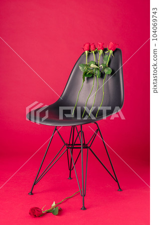 [花椅~花椅~] 紅玫瑰貝殼邊椅 104069743