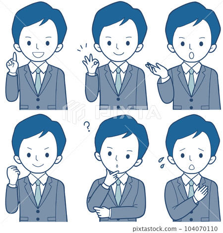 商人男性面部表情設置簡單 104070110