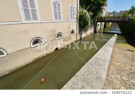 France, Montargis. Cityscape with a canal. Taken May 29, 2023. . 104070222