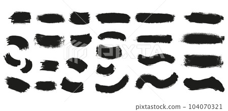 Grunge hand draw paint brush stroke pack. Vector stock illustration isolated on white background for design template invitation, action sign, sale. EPS10 Grunge hand draw paint brush stroke pack. Vector stock illustration isolated on white background for design template invitation, action sign, sale. EPS10 104070321