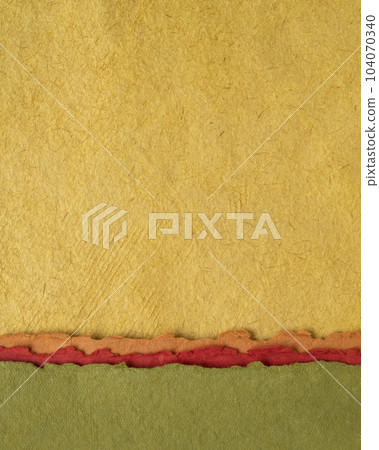 abstract landscape in green and yellow - collection of art papers, vertical background 104070340