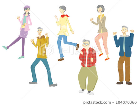 Happy smiling senior person set 104070360