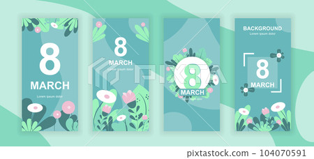 8 March social media stories design templates vector set, backgrounds with copyspace - Womens Day - backdrop for vertical banner, poster, greeting card - spring holiday congratulation concept 8 March social media stories design templates vector set, backgrounds with copyspace - Womens Day - backdrop for vertical banner, poster, greeting card - spring holiday congratulation concept 104070591