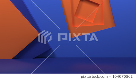 Colorful banner background. Multicolored geometric shapes, copy space. 3d rendering Colorful banner background. Multicolored geometric shapes, copy space. 3d rendering 104070861