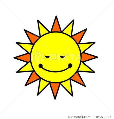 Yellow and orange sun illustration Closed eyes top corona orange icon, for GIF animation Yellow and orange sun illustration Closed eyes top corona orange icon, for GIF animation 104070997