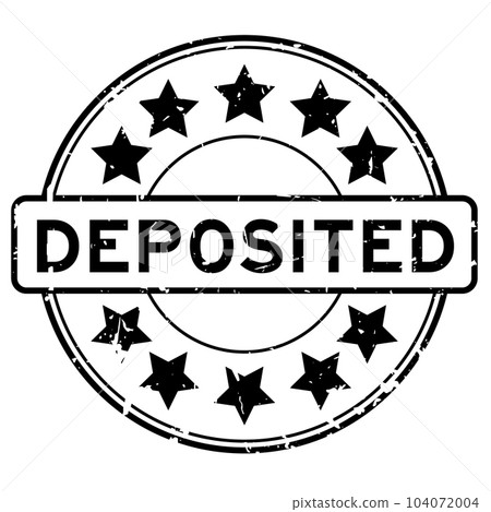Grunge black deposited word round rubber seal stamp on white background Grunge black deposited word round rubber seal stamp on white background 104072004