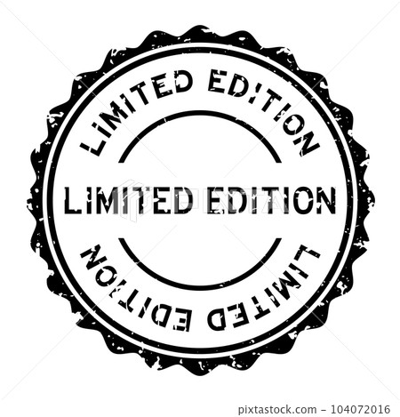 Grunge black limited edition word round rubber seal stamp on white background Grunge black limited edition word round rubber seal stamp on white background 104072016