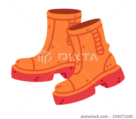 Boots as Warm Autumn Clothes Vector Illustration Boots as Warm Autumn Clothes Vector Illustration 104073280