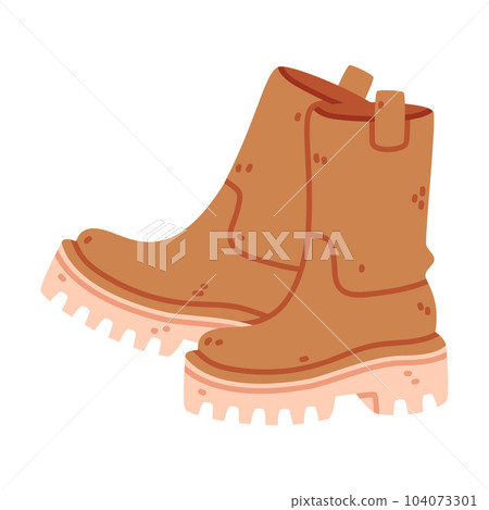 Brown Boots as Warm Autumn Clothes Vector Illustration 104073301