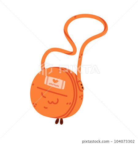 Orange Woman Handbag with Shoulder Strap Vector Illustration 104073302