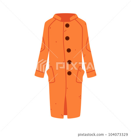 Long Coat with Sleeves as Warm Autumn Clothes Vector Illustration 104073329