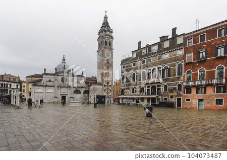 Empty Campo Santa Maria La Formosa square in Venice, Italy.May 2023. Empty Campo Santa Maria La Formosa square in Venice, Italy.May 2023. 104073487
