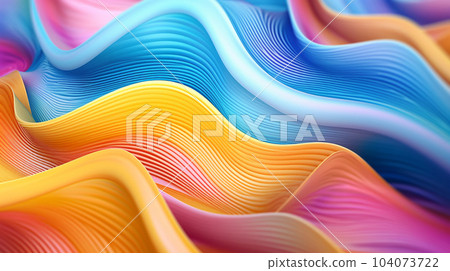 Abstract illustration, colored waves, lines and fancy images, wallpaper, poster, art 104073722