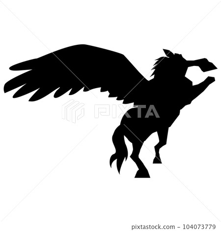 Illustration material silhouette vector of Pegasus/Tenma 104073779