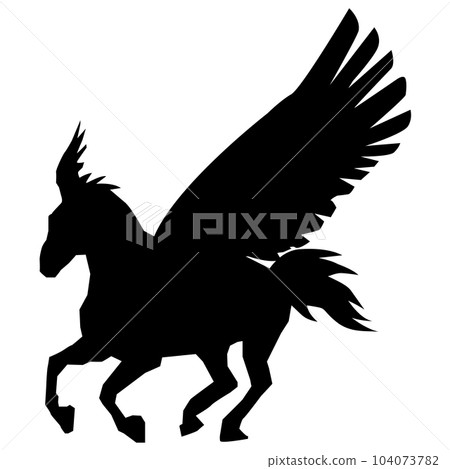Illustration material silhouette vector of Pegasus/Tenma 104073782