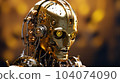 Shining steampunk robot portrait in cinematic style 104074090
