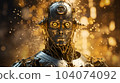 Shining steampunk robot portrait in cinematic style 104074092
